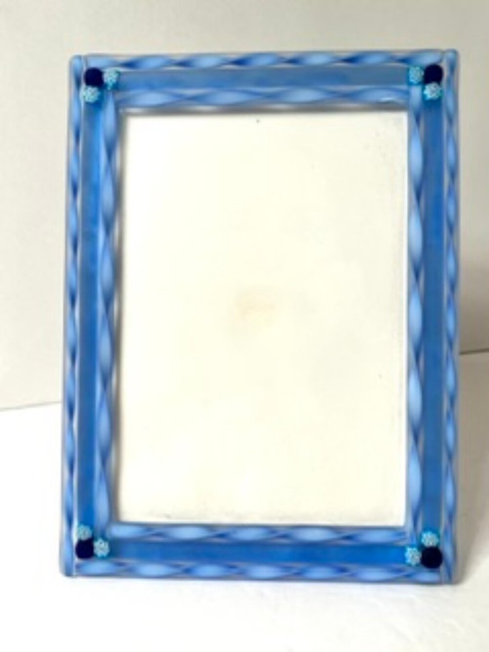 Murano Glass Twisted Rope Photo Frame, Made in Italy